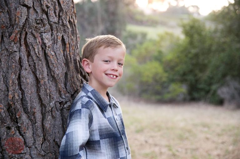 boy wearing fall shirt at photo session