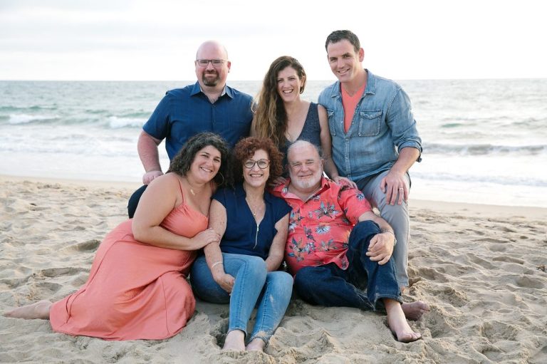 family photo at Hermosa Beach Pier